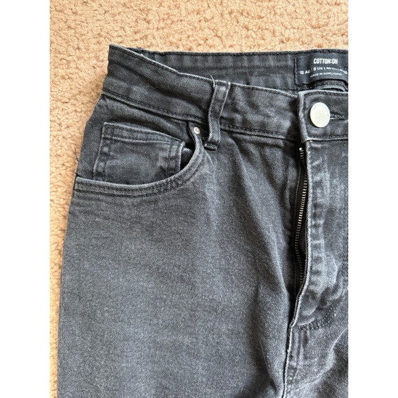 COTTON ON Jeans Stretch Womens Size 8 Black Washed Denim High Rise Waist - Picture 6 of 8